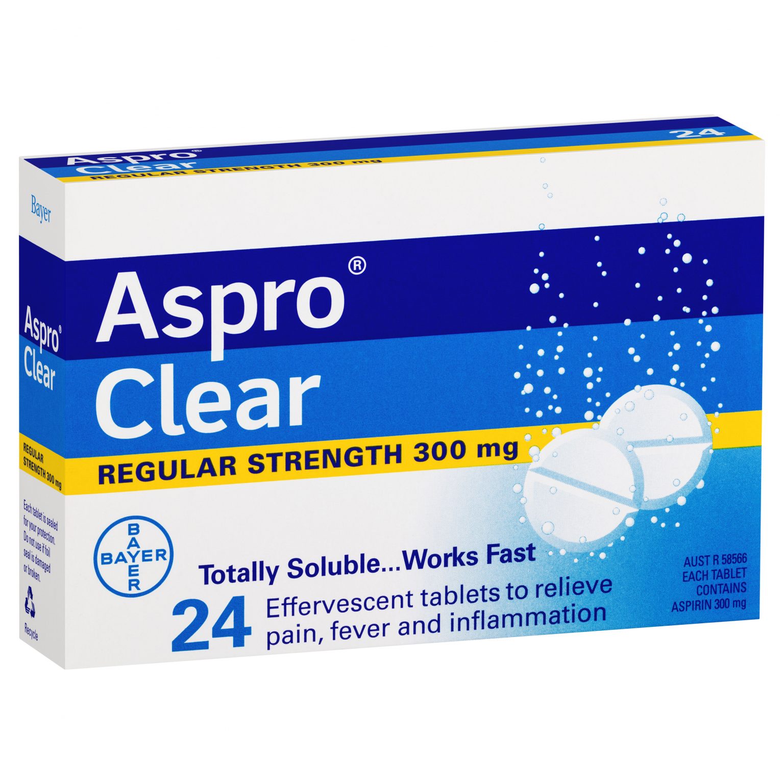 Buy Aspro Clear Soluble Aspirin 300mg Tablets (Pack of 24) Online ...