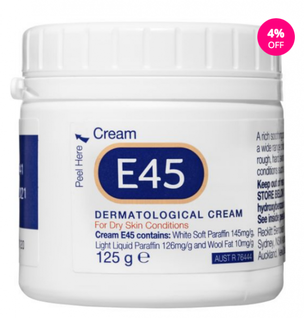 E45 Moisturising Cream for Dry Skin and Eczema 125g Tub