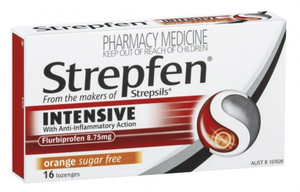 Strepfen Intensive Sore Throat Orange Flavour Sugar-Free (Pack of 16)