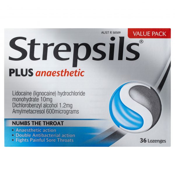 Strepsils Plus Anaesthetic Sore Throat Lozenges (Pack of 36)